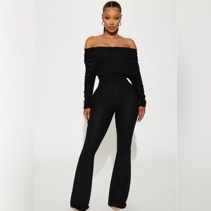 Fashion Nova Yasmine Off Shoulder Sweater Jumpsuit